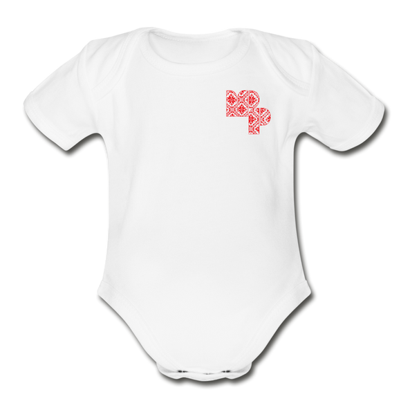 MPP Organic Baby Bodysuit (Tatreez Logo) - white