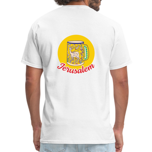 MPP x Jerusalem Mug T-Shirt (Red Logo) - white